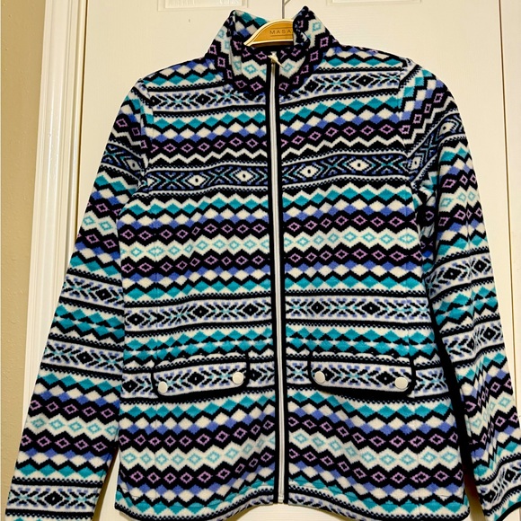 Talbots Patterned Blue Women's Jacket - Picture 2 of 6